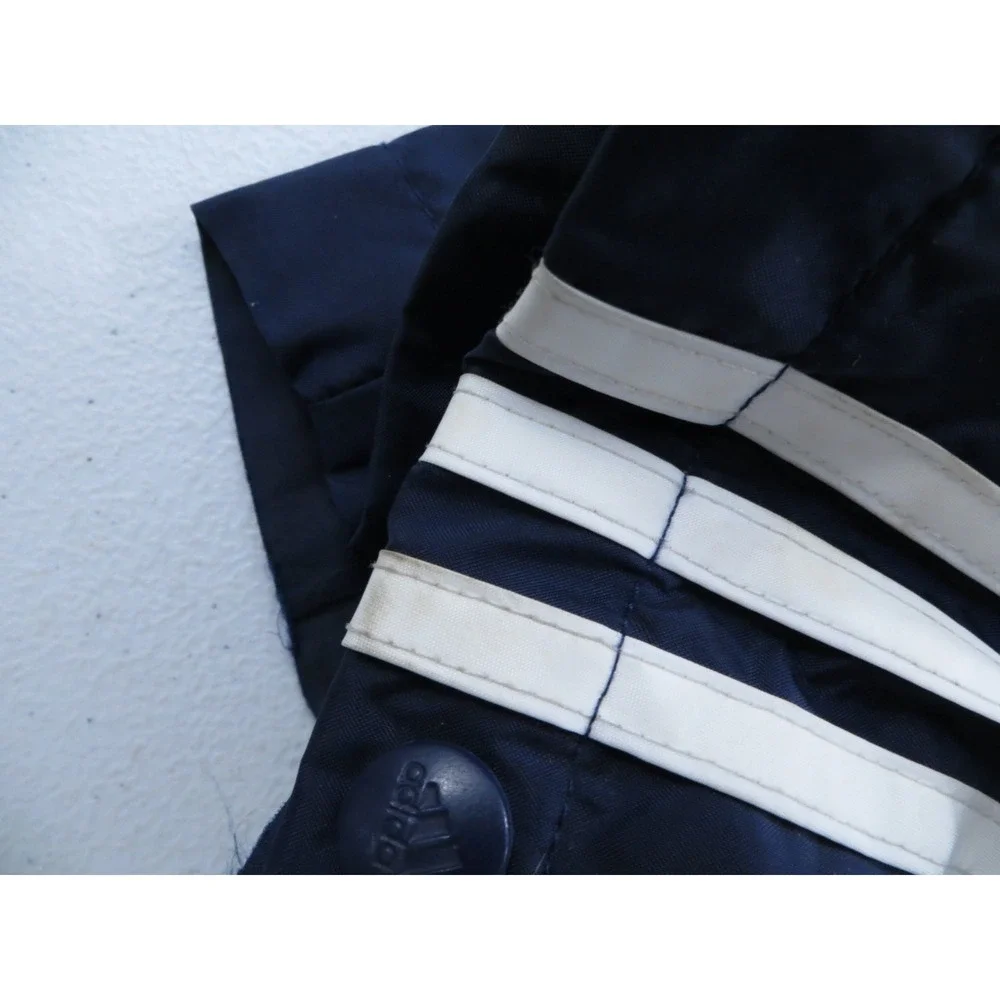 Vintage Adidas Mens Navy Blue 3-Stripe Snap Button Tearaway Track Pants‎ Size M